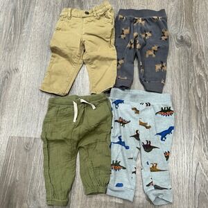 Old Navy Carters Childrens Place Baby  6-12M Khaki Dino Boy Pants Bundle Lot
